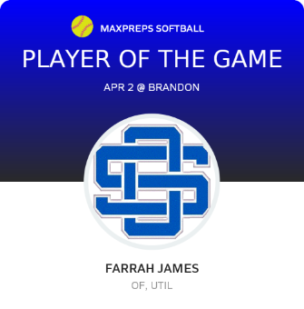 #8 Farrah James Player of the Game badge