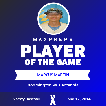 #8 Marcus Martin Player of the Game badge