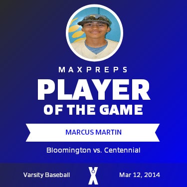 #8 Marcus Martin Player of the Game badge