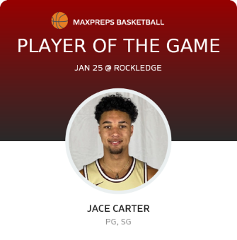 #0 Jace Carter Player of the Game badge