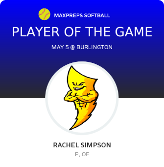 #21 Rachel Simpson Player of the Game badge