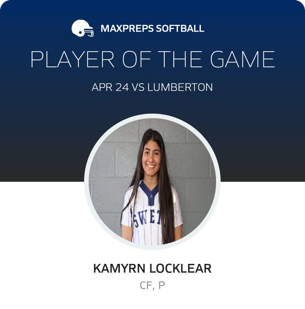 #4 Kamyrn Locklear Player of the Game badge