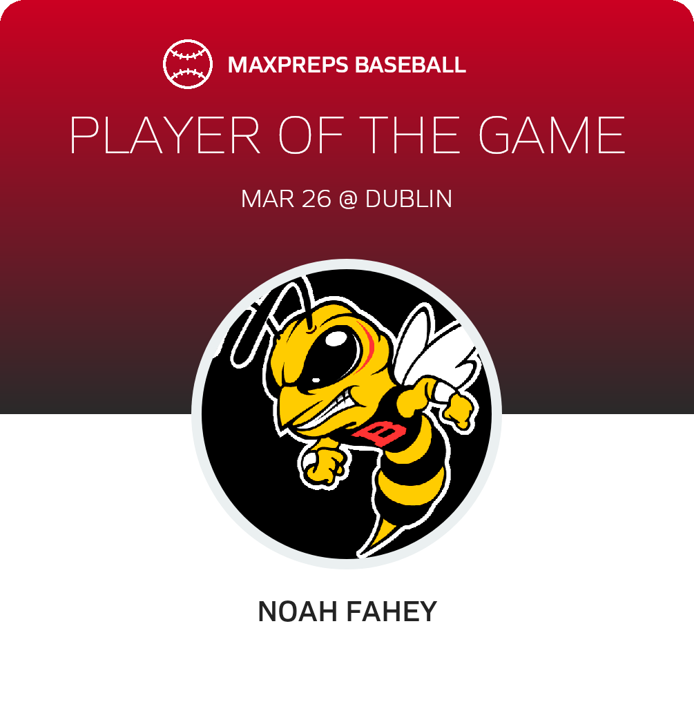 #8 Noah Fahey Player of the Game badge