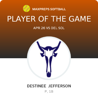 #21 Destinee  Jefferson Player of the Game badge