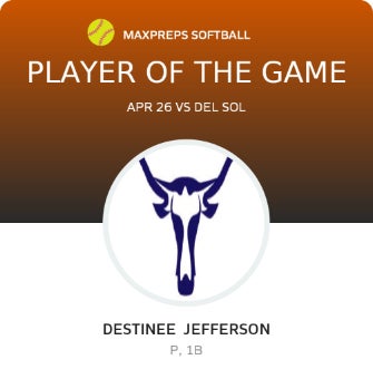 #21 Destinee Jefferson Player of the Game badge