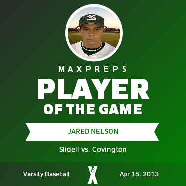#13 Jared Nelson Player of the Game badge