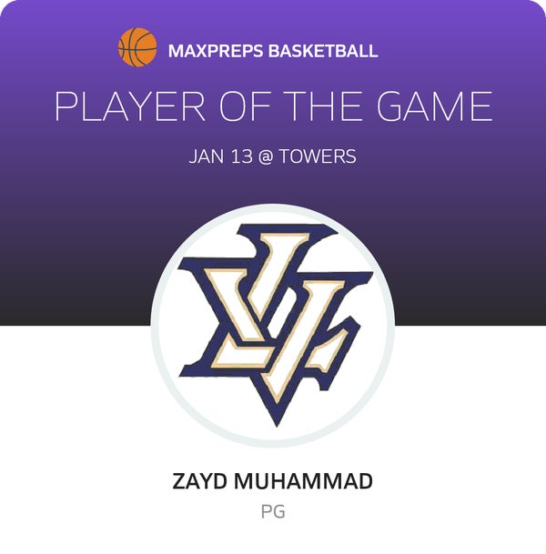 #22 Zayd Muhammad Player of the Game badge