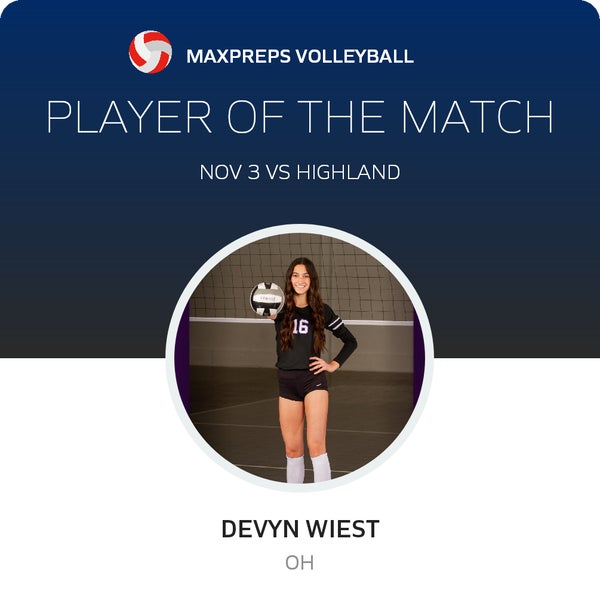 #3 Devyn Wiest Player of the Game badge