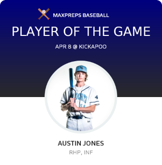 #14 AUSTIN JONES Player of the Game badge