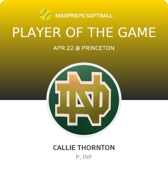 #11 Callie Thornton Player of the Game badge
