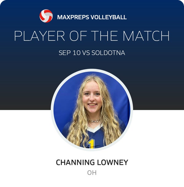 #1 Channing Lowney Player of the Game badge