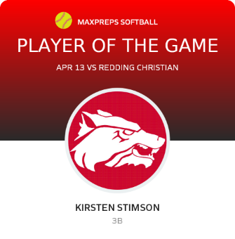 #10 Kirsten Stimson Player of the Game badge