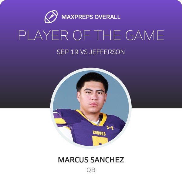 #5 Marcus Sanchez Player of the Game badge