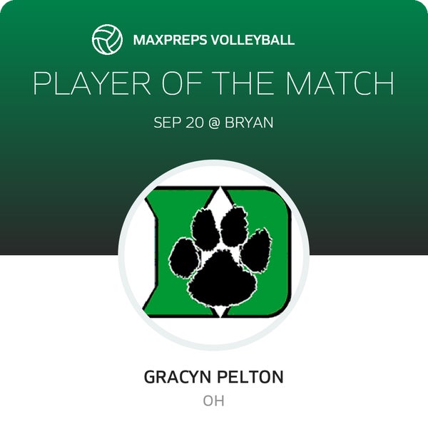 #24 Gracyn Pelton Player of the Game badge