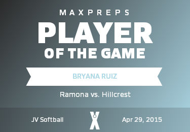 #27 Bryana Ruiz Player of the Game badge