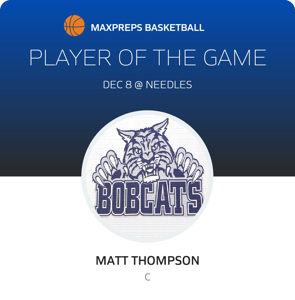 Matt Thompson's White Pine High School Bio, image size:1005x1020