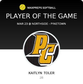 #7 Kaitlyn Toler Player of the Game badge