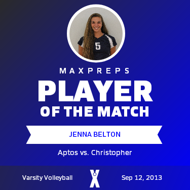#5 Jenna Belton Player of the Game badge