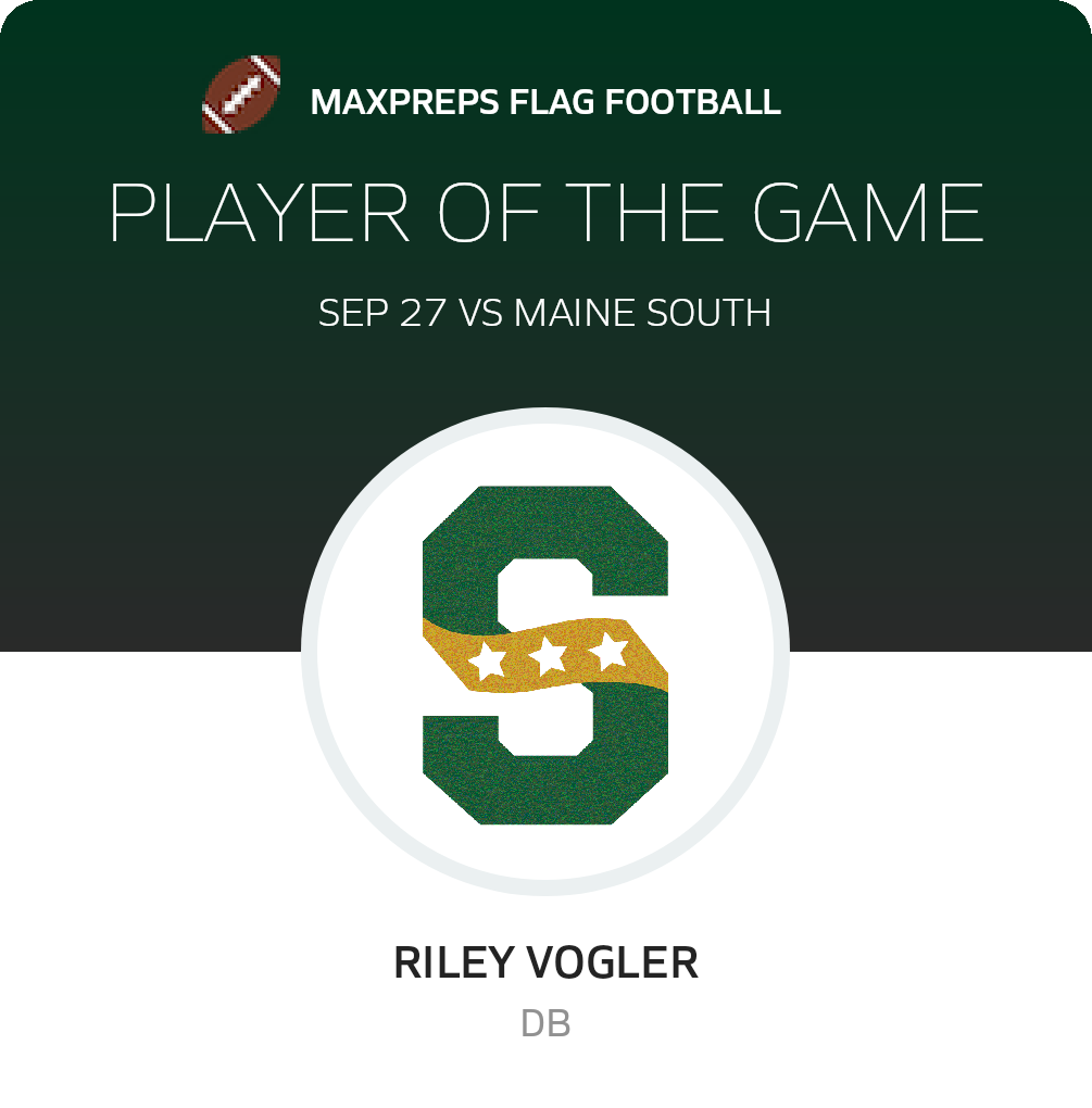#12 Riley Vogler Player of the Game badge