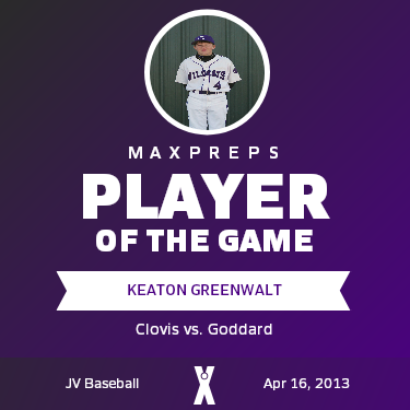 #10 Keaton Greenwalt Player of the Game badge
