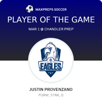 #16 Justin Provenzano Player of the Game badge