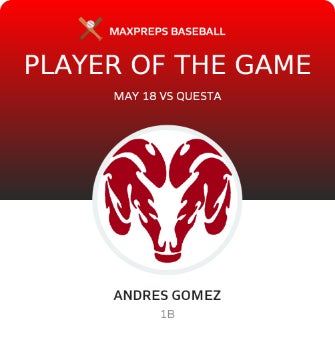 Andres Gomez Player of the Game badge
