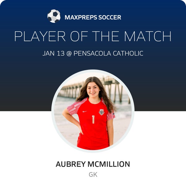 #1 Aubrey Mcmillion Player of the Game badge