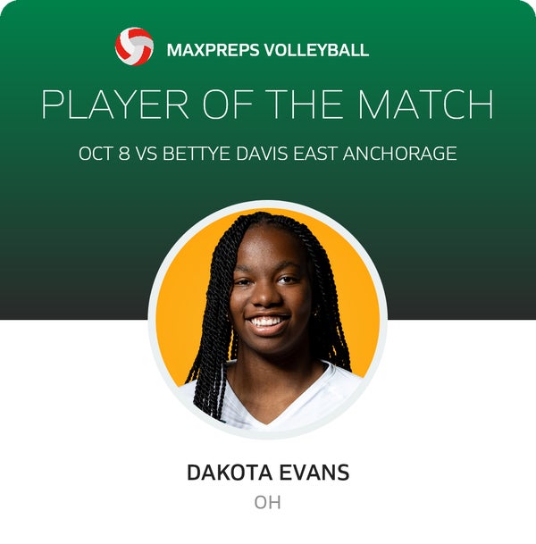 #6 Dakota Evans Player of the Game badge