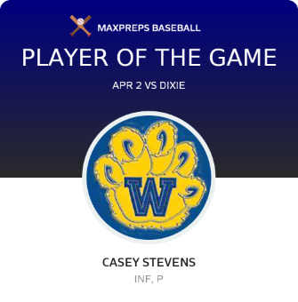 #1 Casey Stevens Player of the Game badge