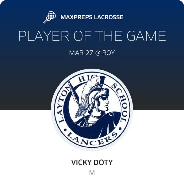 #23 Vicky Doty Player of the Game badge
