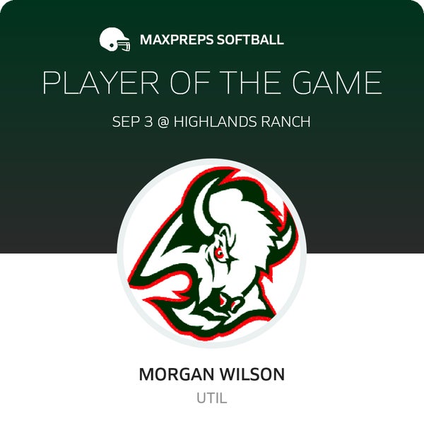 #17 Morgan Wilson Player of the Game badge