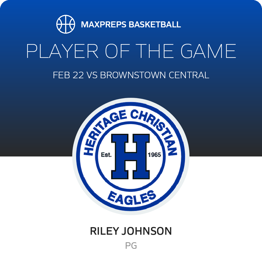 #3 Riley Johnson Player of the Game badge