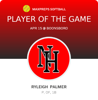 #2 Ryleigh  Palmer Player of the Game badge