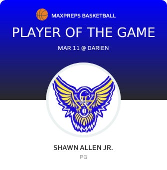 #3 Shawn Allen Jr. Player of the Game badge
