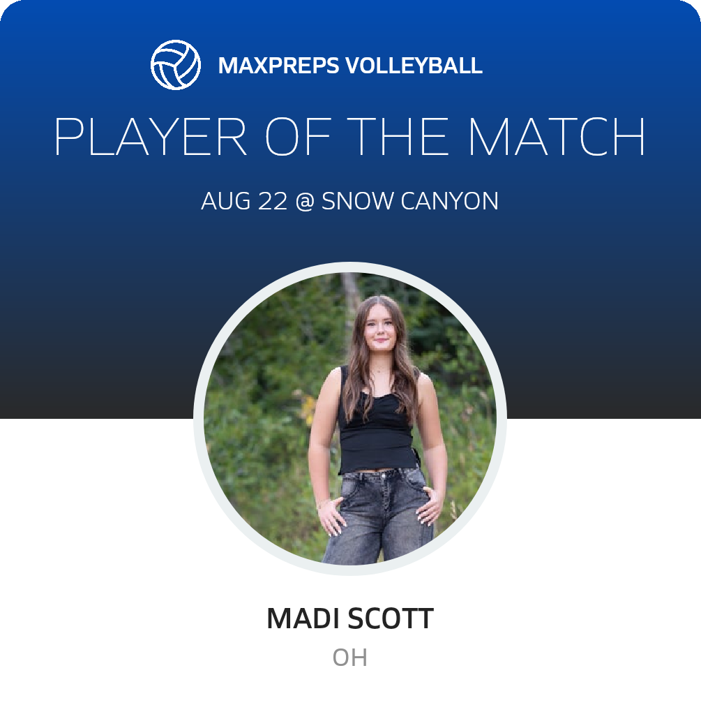 #3 Madi Scott Player of the Game badge