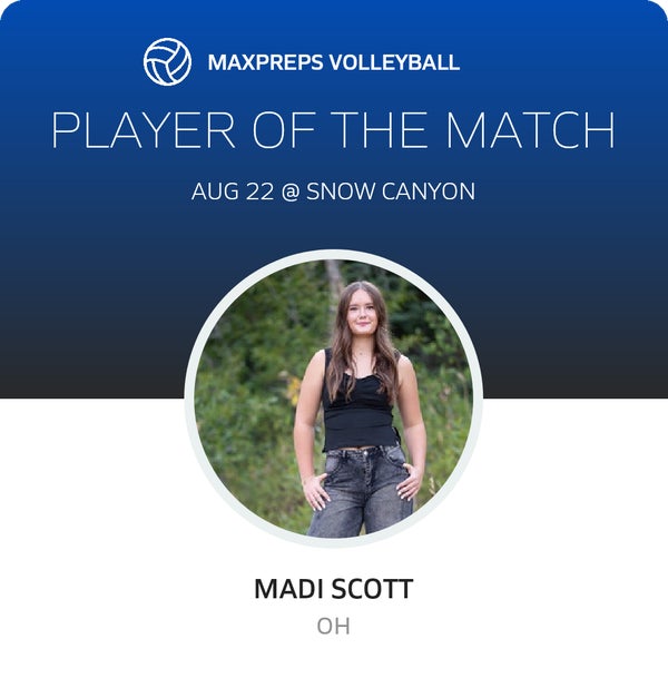 #3 Madi Scott Player of the Game badge