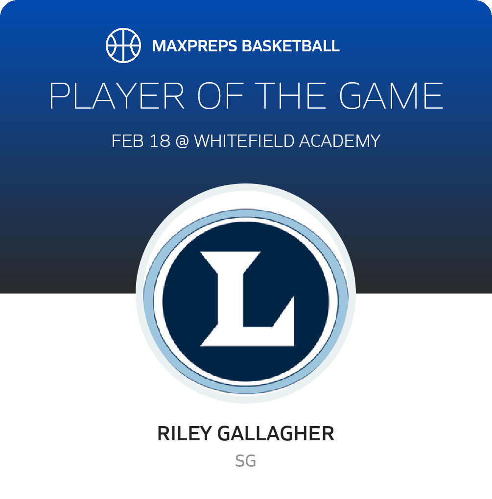 #5 Riley Gallagher Player of the Game badge