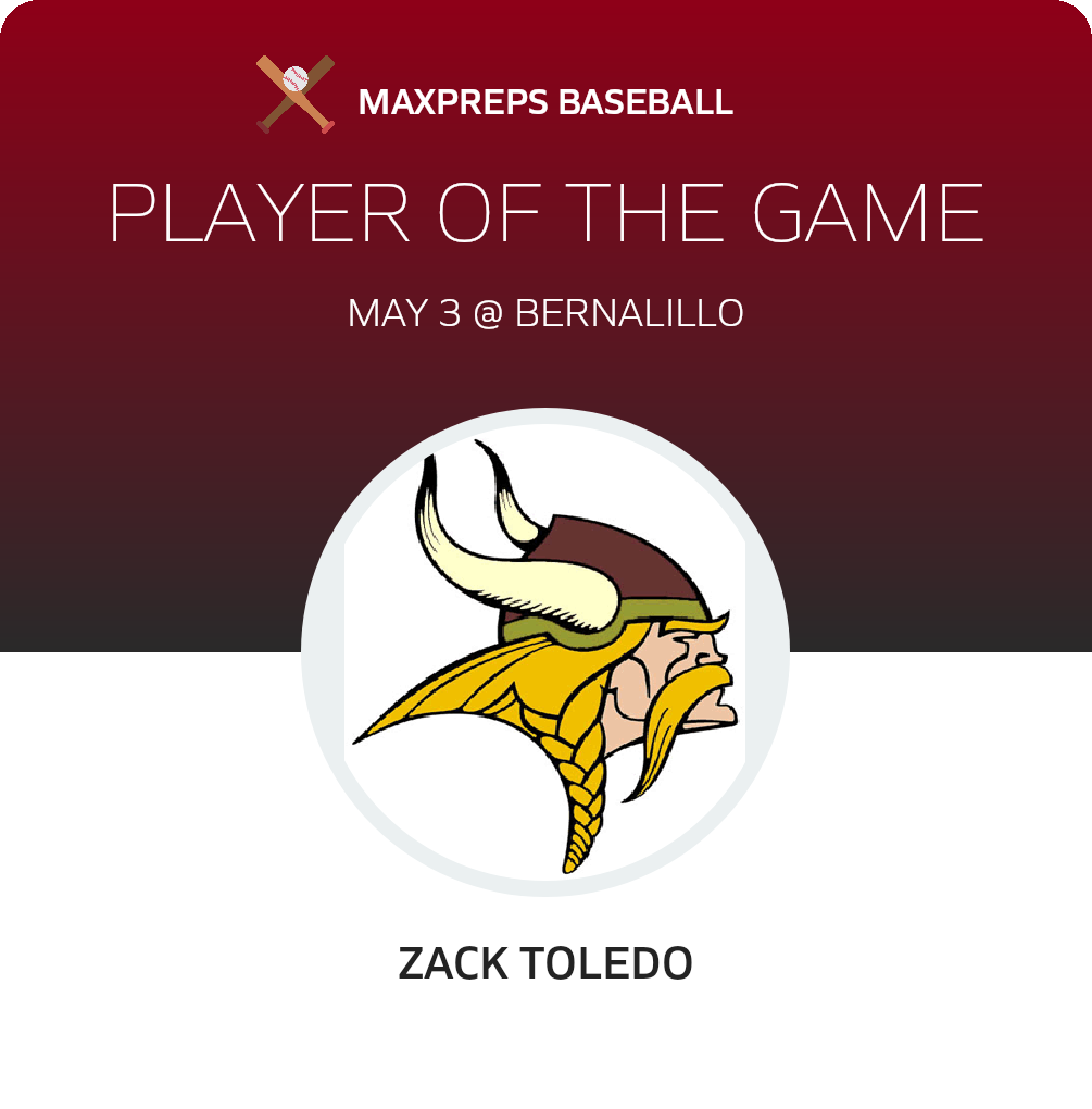 Zack Toledo Player of the Game badge