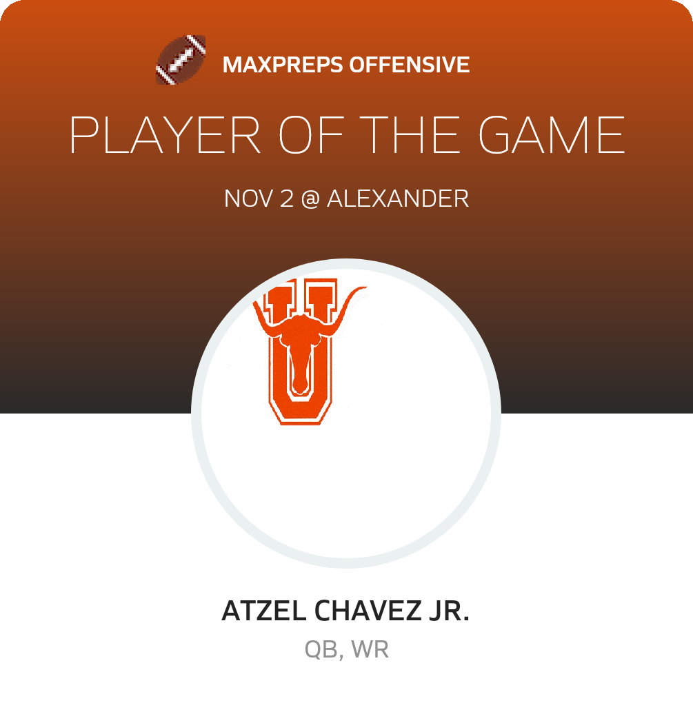 #14 Atzel Chavez jr. Player of the Game badge