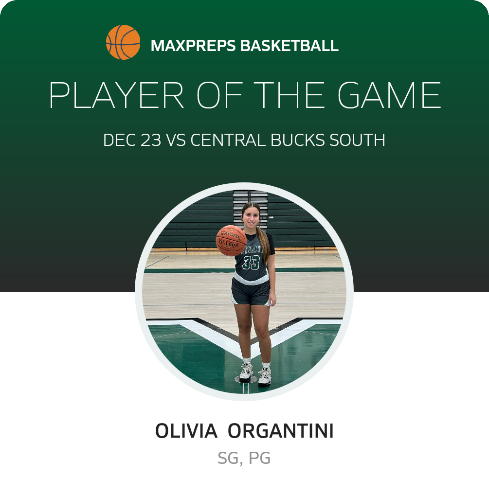 #33 Olivia  Organtini Player of the Game badge