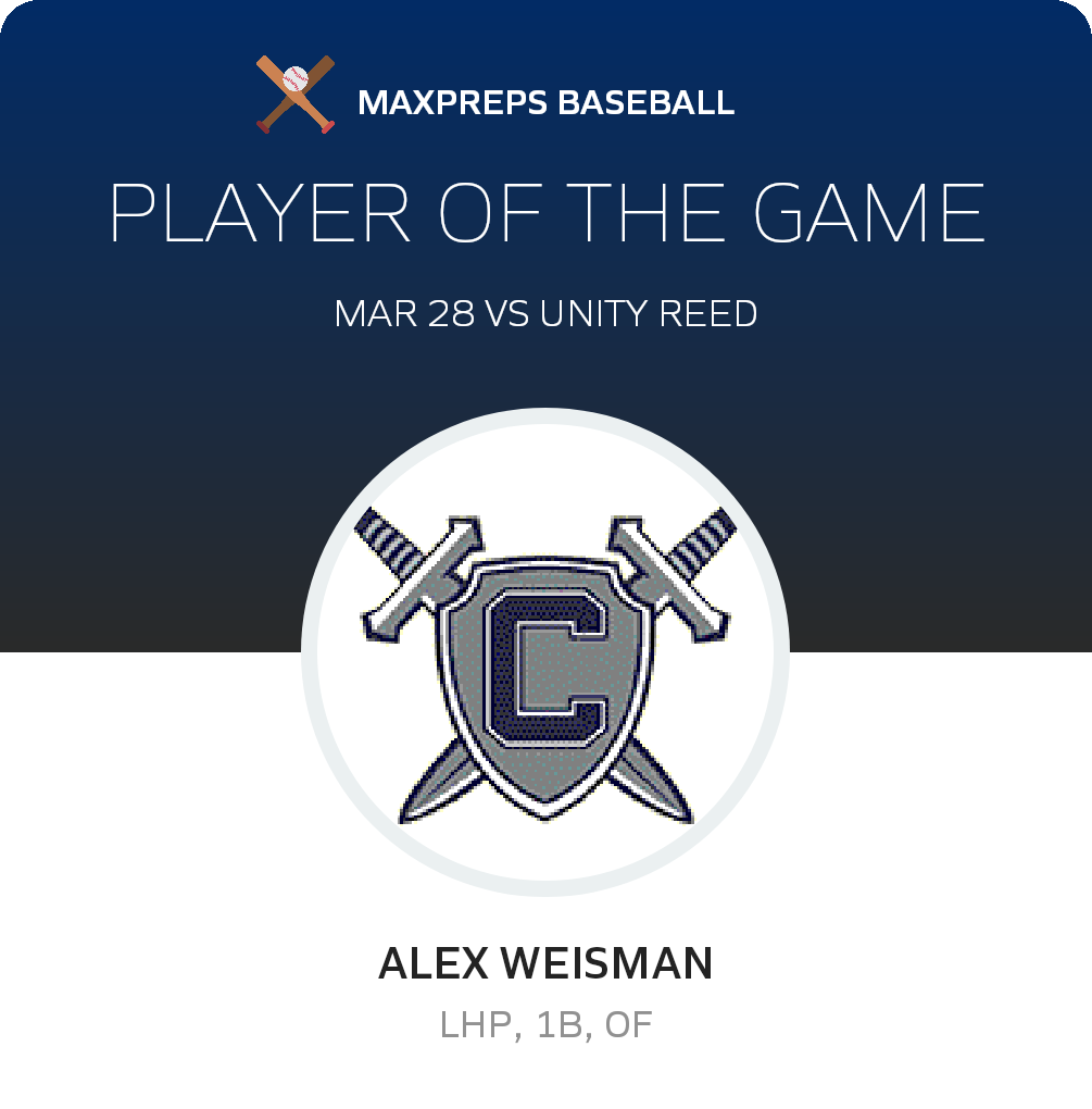 #9 Alex Weisman Player of the Game badge