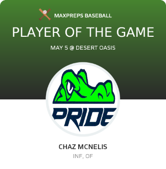 #4 Chaz McNelis Player of the Game badge
