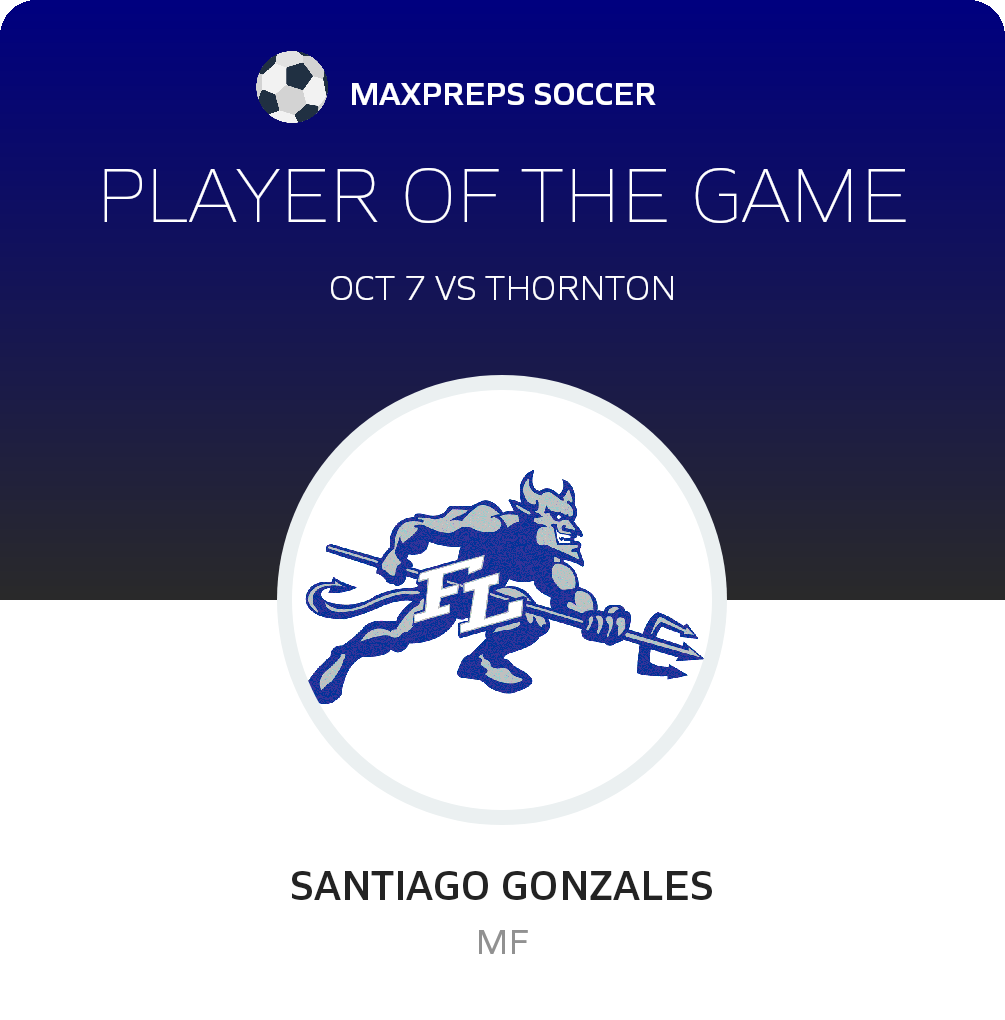#10 Santiago Gonzales Player of the Game badge