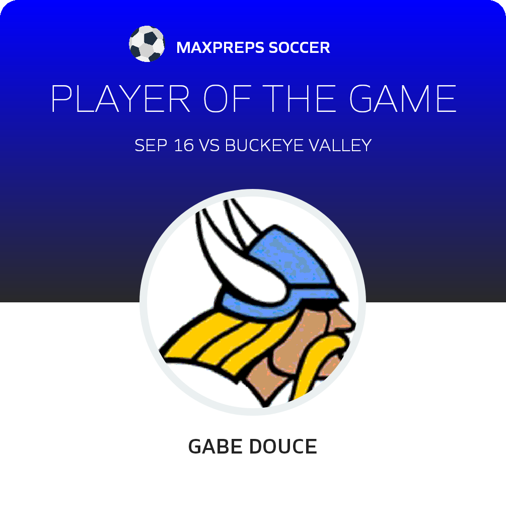 #9 Gabe Douce Player of the Game badge