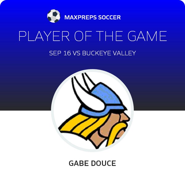 #9 Gabe Douce Player of the Game badge