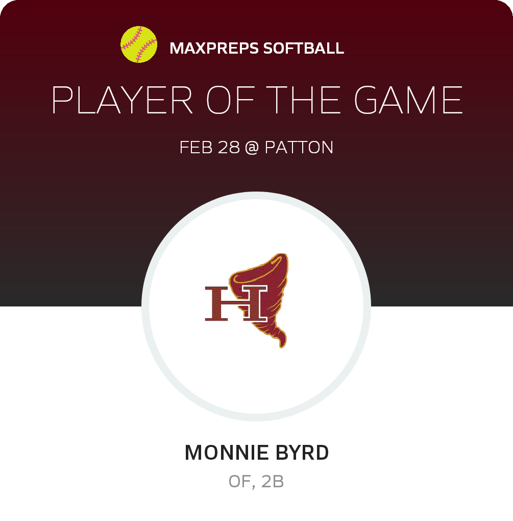 #2 Monnie Byrd Player of the Game badge