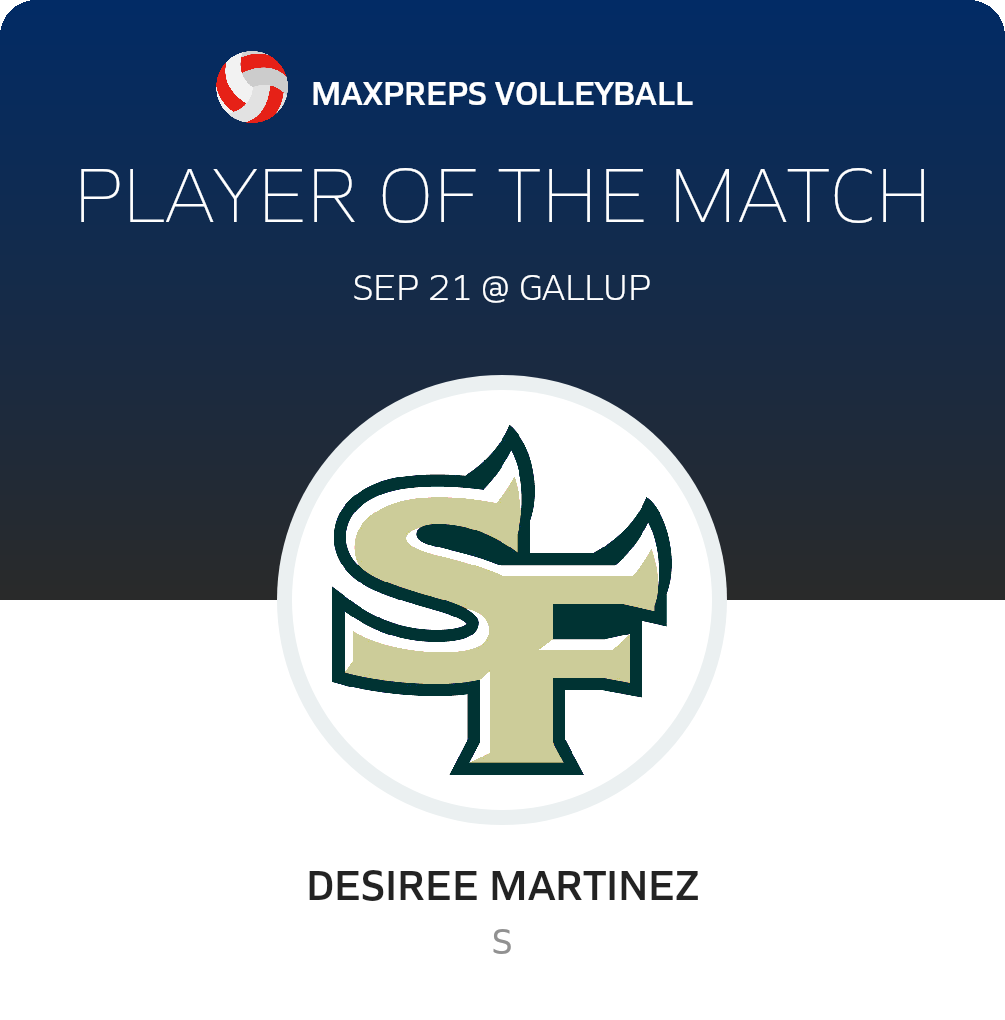 #7 Desiree Martinez Player of the Game badge