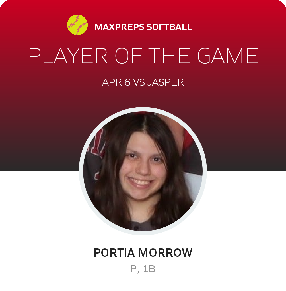 #28 Portia Morrow Player of the Game badge