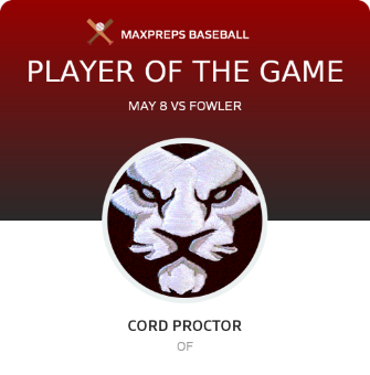 #7 Cord Proctor Player of the Game badge