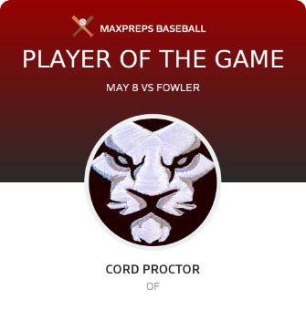 #7 Cord Proctor Player of the Game badge